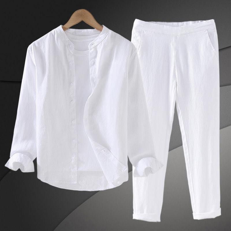 Linen Shirt Breathable - Set Kemeja Katun Linen Ringan dan
