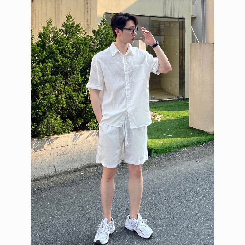 Linen Shirt Breathable - Setelan Kemeja dan Celana Panjang Pria