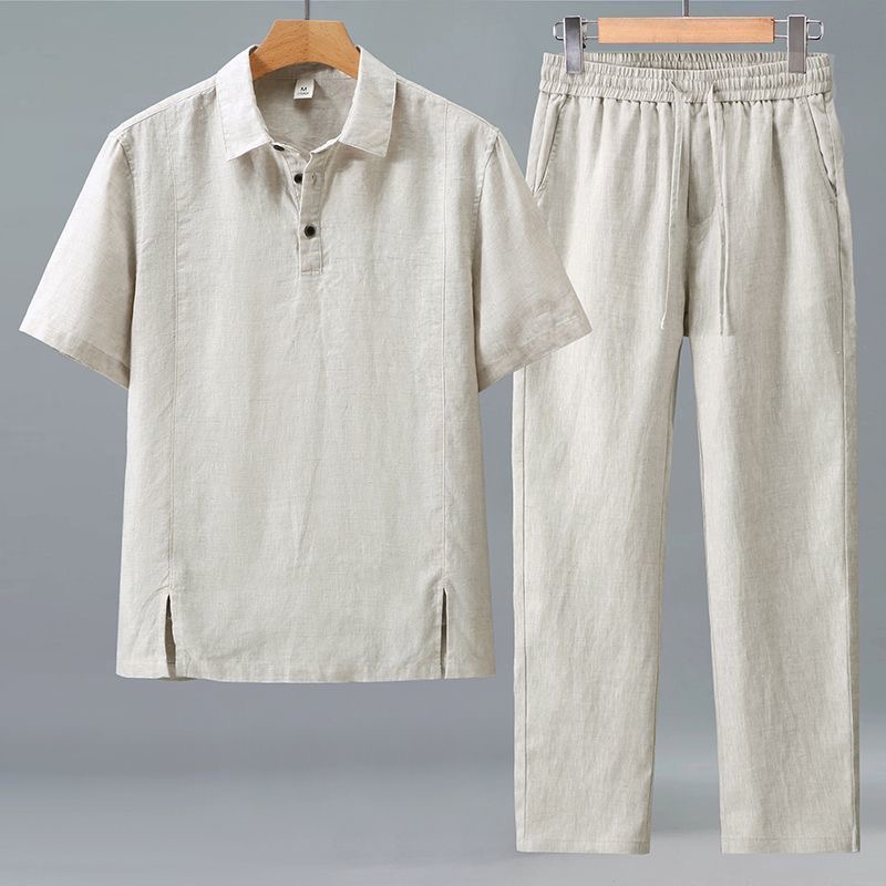 Short Linen Drawstring - Kaus Lengan Panjang Olahraga Retro Mode
