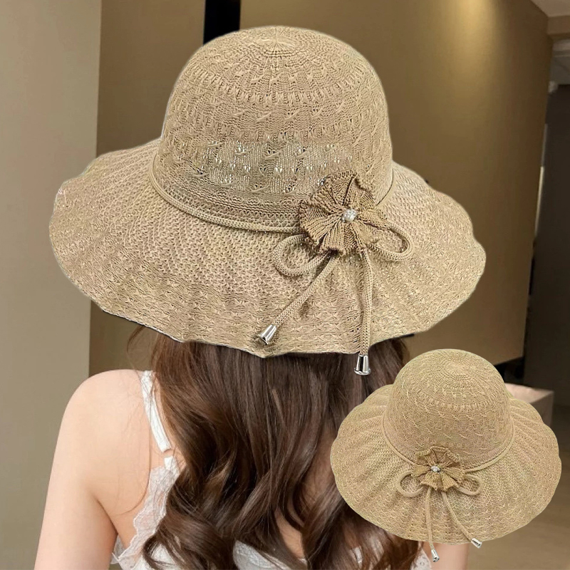 Topi Bucket Musim Panas Topi P - Bucket Hat Straw ulasan dan harga