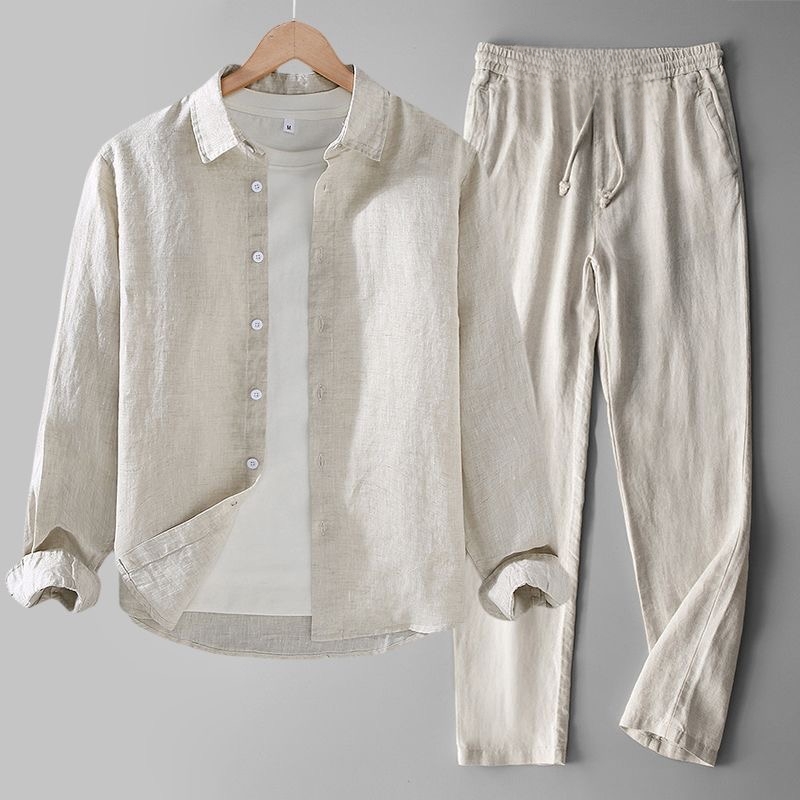 Kemeja Lengan Panjang Linen Ka - Linen Shirt Breathable ulasan dan harga