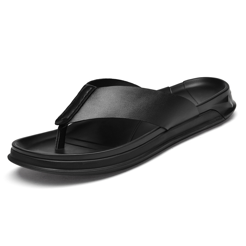 Sandal Kulit Asli Musim Panas  - Flip Flop Leather Men ulasan dan harga