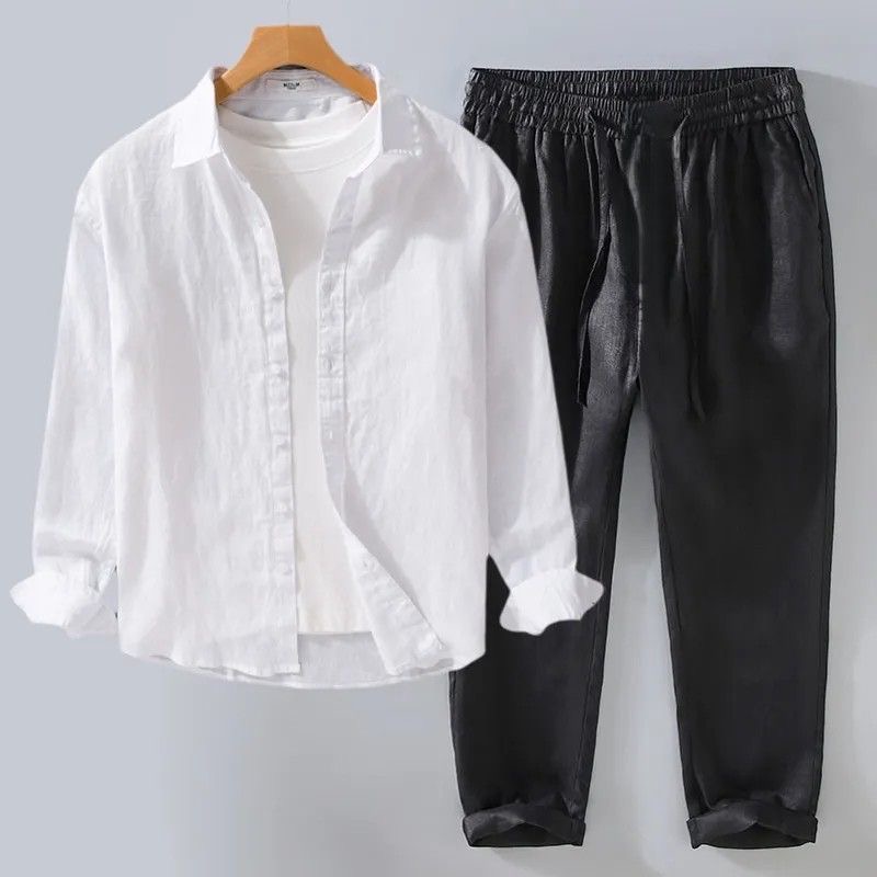 Kemeja Pria Lengan Panjang Kas - Linen Shirt Breathable ulasan dan harga