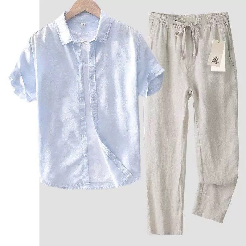 Kemeja Katun Linen Murni Atasa - Linen Shirt Breathable ulasan dan harga