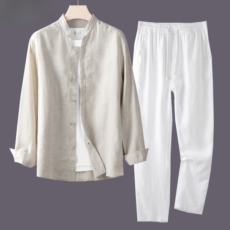 Kemeja Pria Lengan Panjang Kat - Linen Shirt Breathable ulasan dan harga